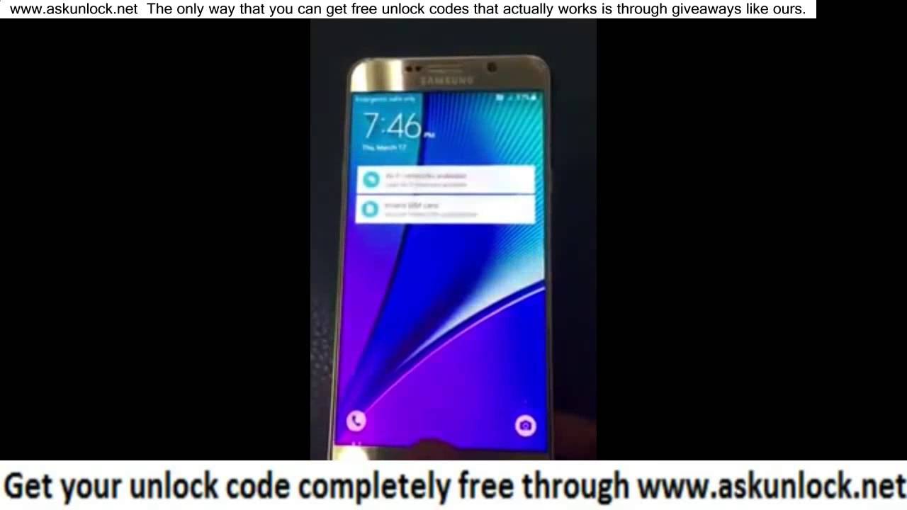 free note 5 unlock code
